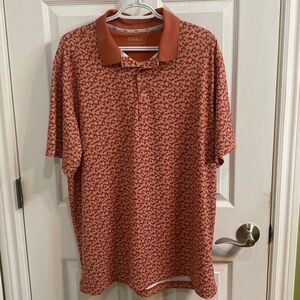 Walter Hagen Performance 11 Orange Floral Golf Fashion Polo Shirt Men’s Size XL
